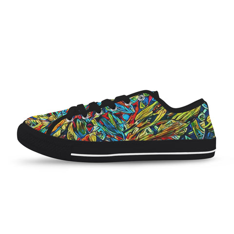 'Clematis Electra' (Black Trim) Women's Canvas Plimsolls