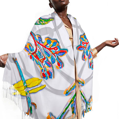 'Regenesis' (White Edit) Tassel Fleece Scarf