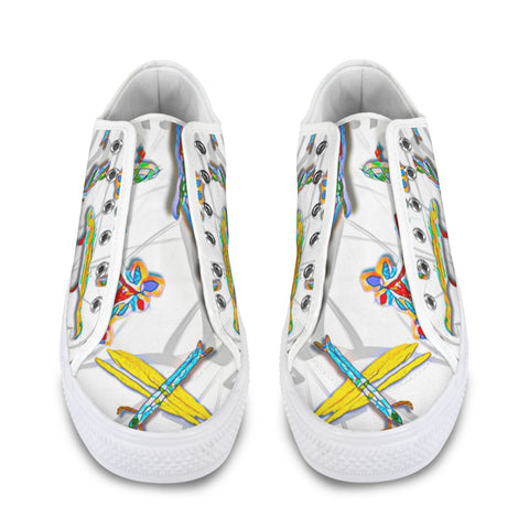 'Regenesis' (White Edit - White Trim) Women's Canvas Plimsolls