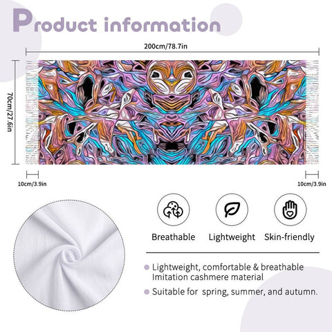 'Psychedelique' Tassel Fleece Scarf