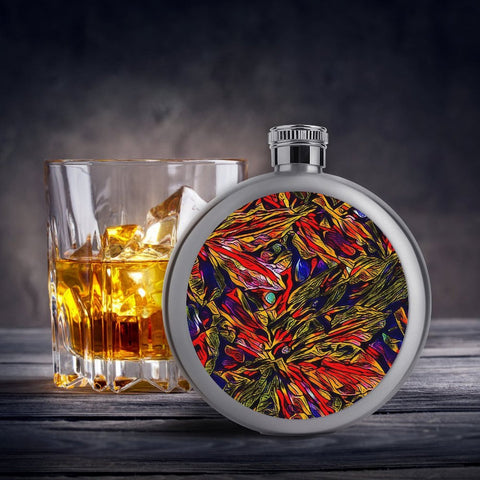 'Clematis Firestorm' Hip Flask