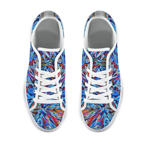 'Clematis Sapphire' (White Trim) Women's Canvas Plimsolls