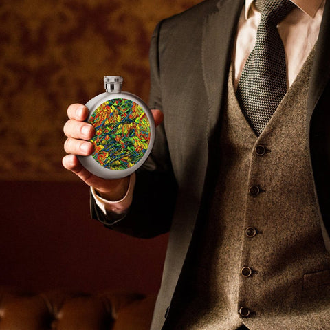 'Peony Citrus' Hip Flask