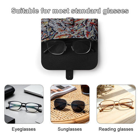 'Clematis Platinum' Faux Leather Glasses Case