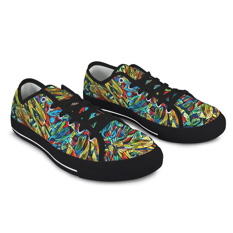 'Clematis Electra' (Black Trim) Women's Canvas Plimsolls