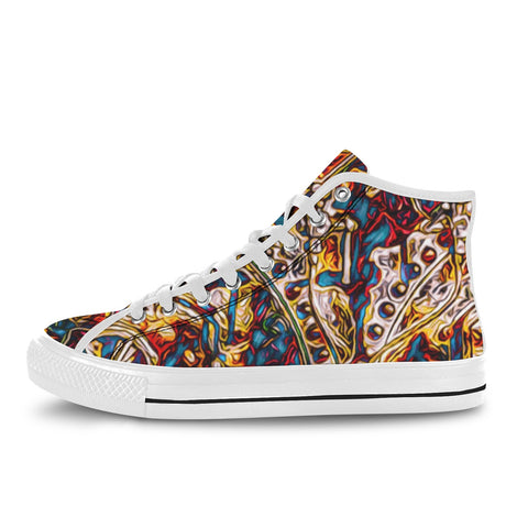 'Boilerplate' (White) Women's Canvas Boots