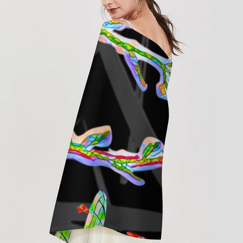 'Regenesis' (Black Edit) Tassel Fleece Scarf