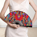 'Soulwood' (Black Edge) Double-Sided Folding Bamboo Fan