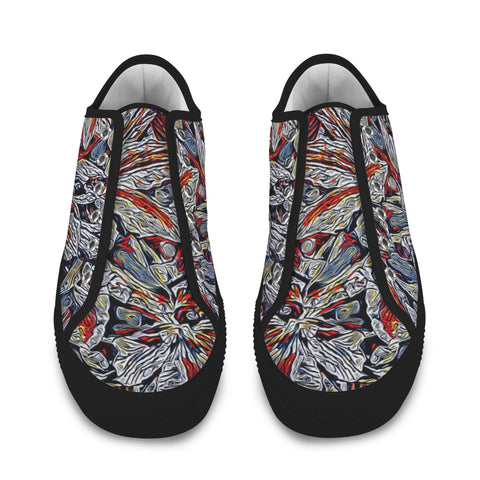 'Clematis Platinum' (Black Trim) Women's Canvas Plimsolls