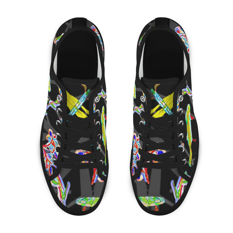 'Regenesis' (Black Edit - Black Trim) Women's Canvas Plimsolls