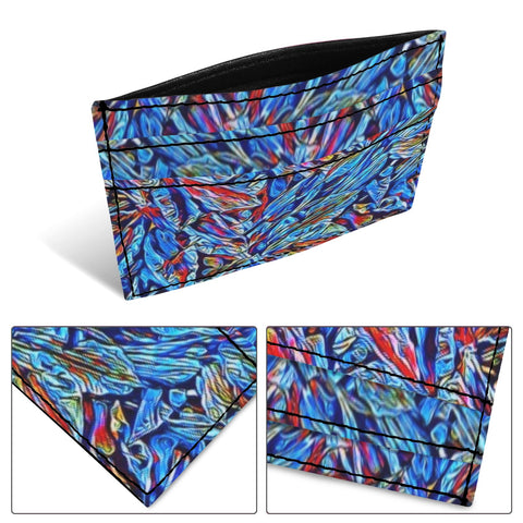 'Clematis Sapphire' (Black Edit) Faux Leather Cardholder