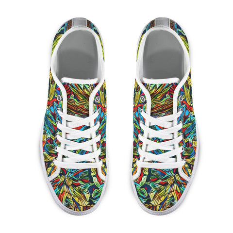 'Clematis Electra' (White Trim) Women's Canvas Plimsolls