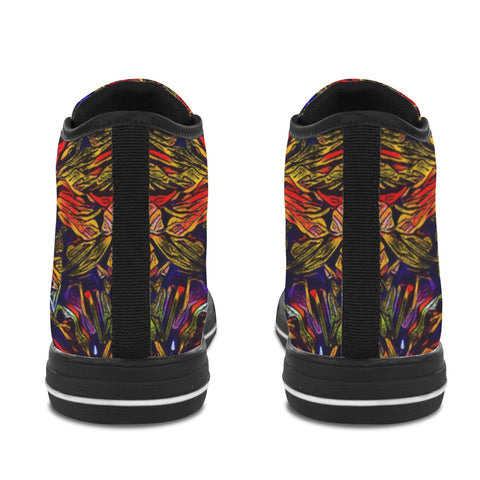 'Clematis Firestorm' (Black Trim) Vancouver Canvas Boots