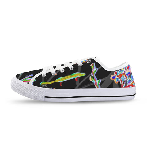 'Regenesis' (Black Edit - White Trim) Women's Canvas Plimsolls