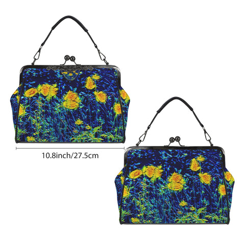 'Wild Poppies' Kisslock Crossbody Shoulder Bag (Model 1752)
