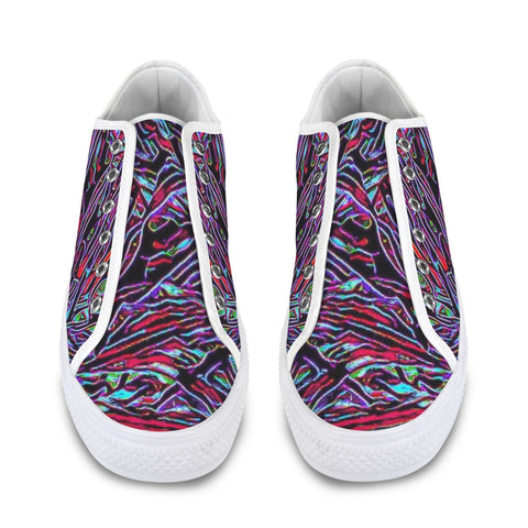 'Clematis Neon' (White Trim) Women's Canvas Plimsolls