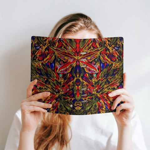 'Clematis Firestorm' Faux Leather A5 Binder Notebook