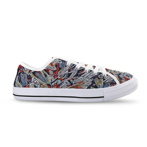 'Clematis Platinum' (White Trim) Women's Canvas Plimsolls