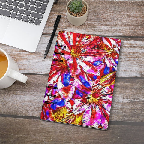 'Clematis' Faux Leather A5 Binder Notebook