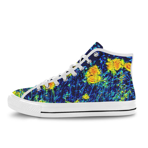 'Wild Poppies' (White Trim) Vancouver Canvas Boots