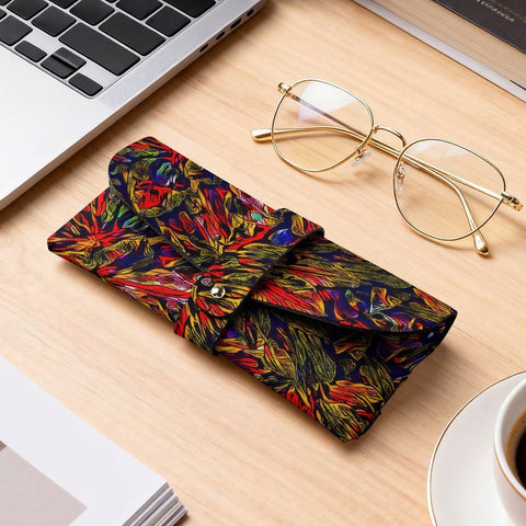 'Clematis Firestorm' Faux Leather Glasses Case