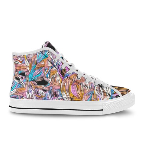 'Psychedelique' (White) Women's 'Vancouver' High Top Boots