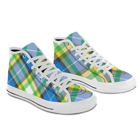 'Yorkshire Tartan' (Slant - White) Vancouver Canvas Boots