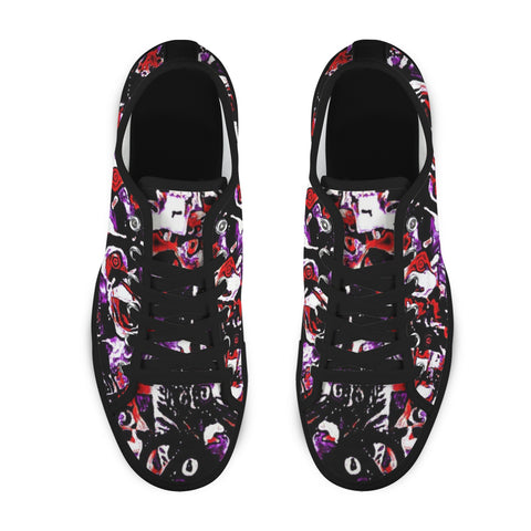 'Gothic Rose' (Black Trim) Women's Canvas Plimsolls