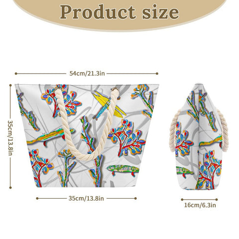 'Regenesis' (White) Hemp Rope Tote Bag