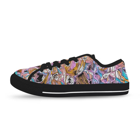 'Psychedelique' (Black) Women's Canvas Plimsolls