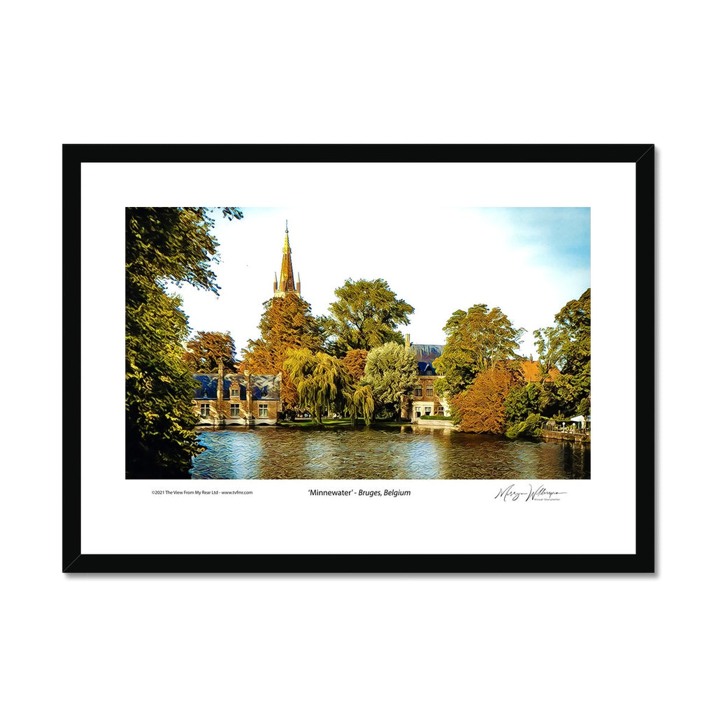 Bruges 'Minnewater' Framed & Mounted Print