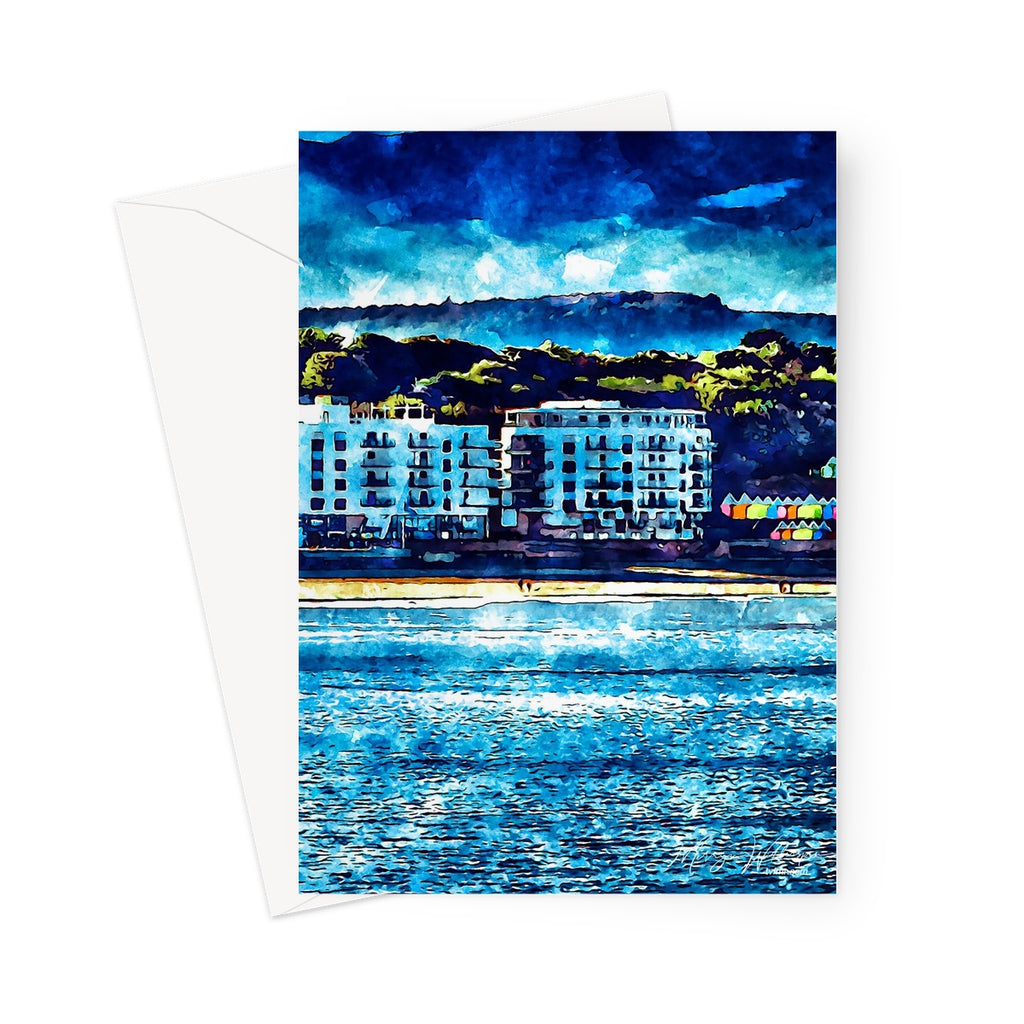 'C21st Surf' Watercolour Greeting Card