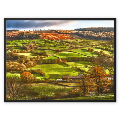 'Rosedale to Cropton' Watercolour Framed Canvas