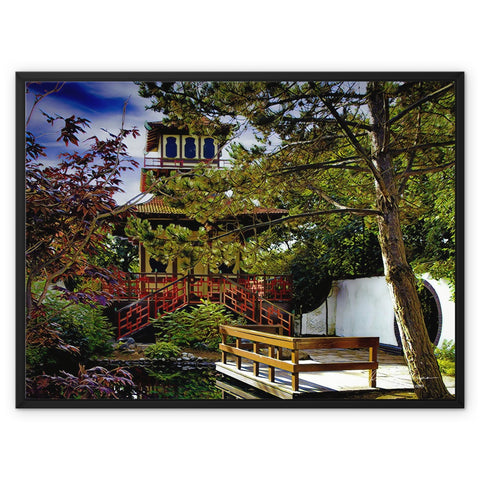 'Peasholm Pagoda' Enhanced Photo Framed Canvas
